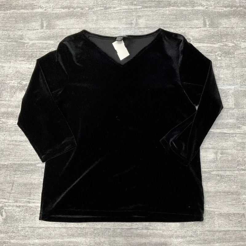 Top 3/4 Sleeve By Dkny In Black, Size: M