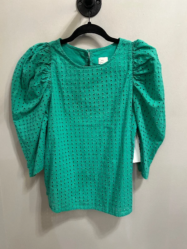 Top 3/4 Sleeve By A New Day In Green, Size: S