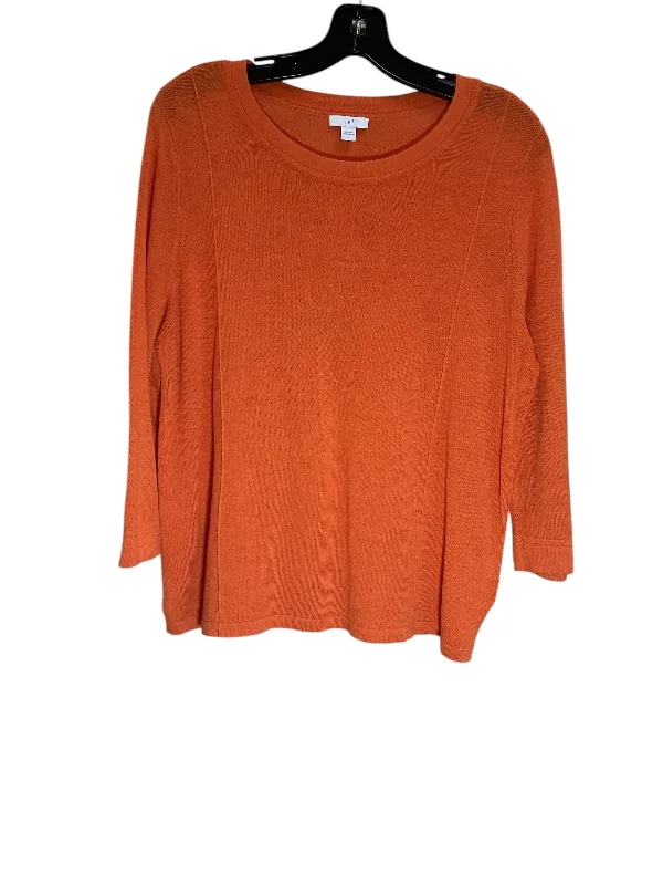 Top 3/4 Sleeve By J. Jill In Orange, Size: L