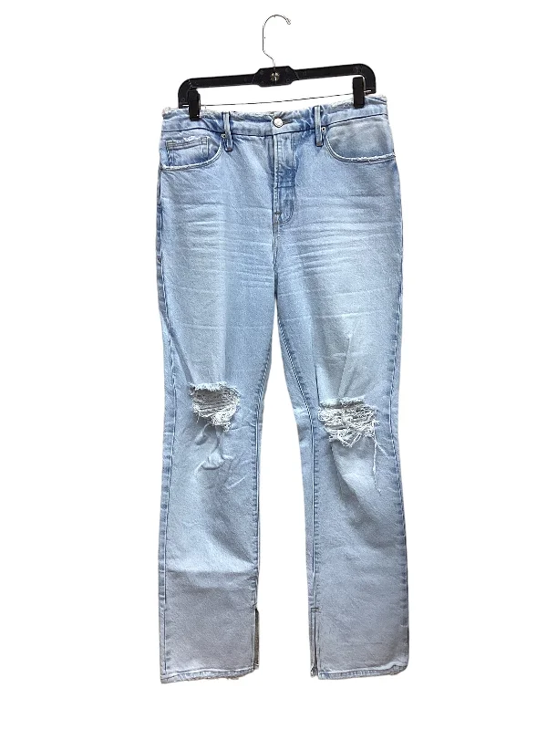 Jeans Straight By Good American In Blue Denim, Size: 8