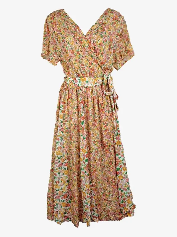 Arnhem Floaty Meadow Wrap Midi Dress Size 10