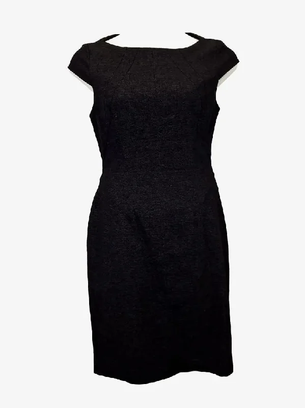 Cue Tailored Boat Neck Office Midi Dress Size 12