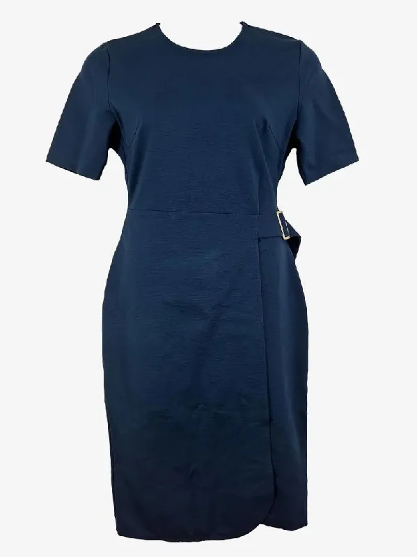 Oxford Structured Wrap Office Midi Dress Size 12