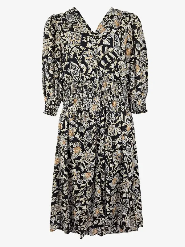 Witchery Swanky Paisley Ruched Midi Dress Size 14