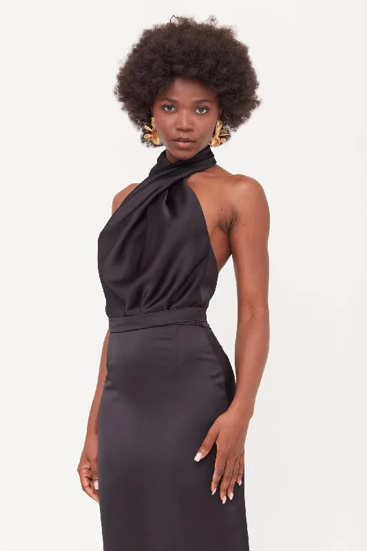 ALIUR black maxi evening dress