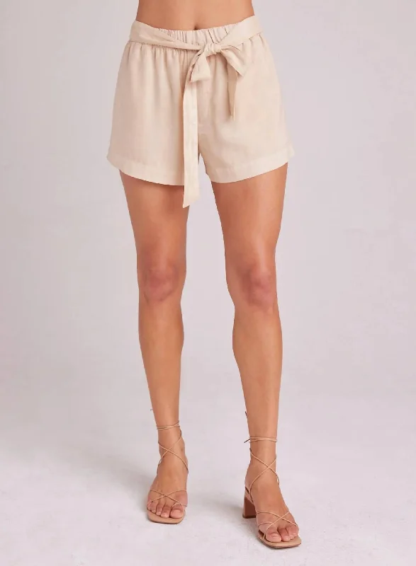 Tie Front Short In Summer Khaki