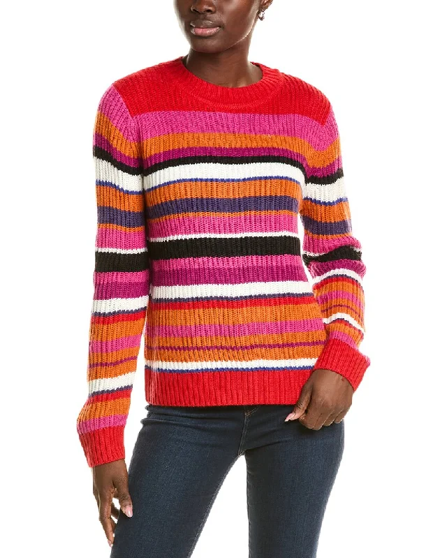 tyler böe Drop Mock Stripe Wool-Blend Sweater